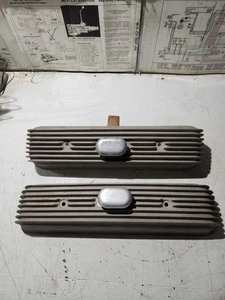 1957 Oldsmobile V8 Finned Vintage Valve Covers With Breathers (edelbrock?) - Picture 1 of 5