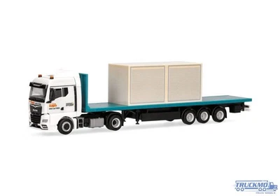 Herpa Circus Krone MAN TGX GM Flachbettauflieger + 10ft Koffer 320252 - Bild 1 von 4
