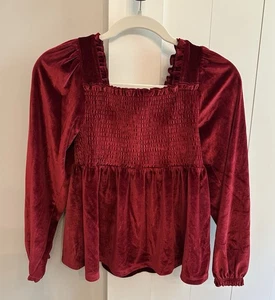 Crown & Ivy Girls Velvet Top Size L - Picture 1 of 1