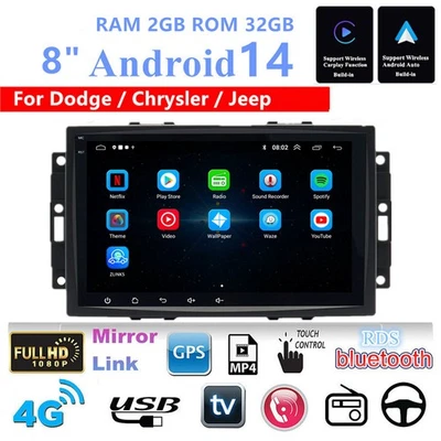 8'' Car Stereo Radio GPS Head Unit Navigation For 2004-2007 Jeep Grand Cherokee - image 1 of 4
