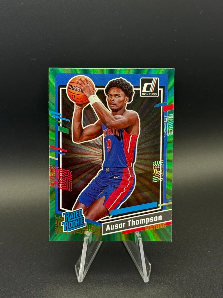 2023-24 Panini Donruss - Rated Rookie Ausar Thompson #228 Holo Green Laser (RC) - Image 1 of 1