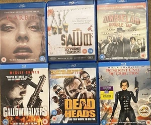 Horror Zombie Blu-ray Bundle x 6 Carrie SAW 3 Dead Heads Zombieland GRATISVERSAND - Bild 1 von 13