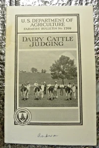 1927 US Department Agriculture Farmers' Bulletin N0 1769 Dairy Cattle Judding - Picture 1 of 3