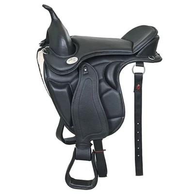 Black 18 INCHES HILASON 18 in Horse English Treeless Saddle Endurance Trail - Image 1 of 4