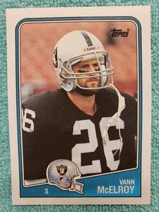 1988 TOPPS VANN MCELROY #337 LOS ANGELES RAIDERS  - Foto 1 di 4