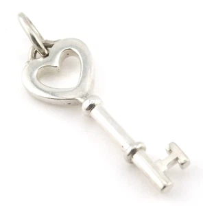 Tiffany & Co 925 Sterling Silver Open Heart Key Pendant - Picture 1 of 5