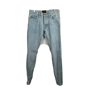 Fear Of God Jeans 29 Mens Light Blue Denim Slim Fit Zipped Hem Fifth Selvedge - Picture 1 of 14