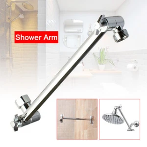 11 Inch Extra Long Adjustable Shower Head Extension Arm With Locking Set Screw - Picture 1 of 12