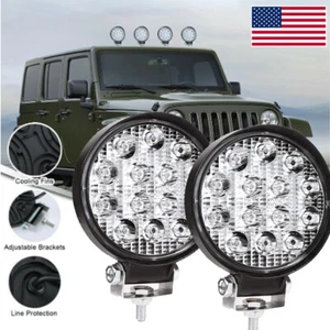 2x4 Inch Round LED Offroad Lights Driving Bumper Fog Lights Tractor ATV Truck - Picture 1 of 18