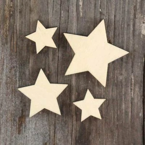 Wooden Star Pointed Craft Shape 3mm Plywood in Sizes 3-25cm  - Picture 1 of 1