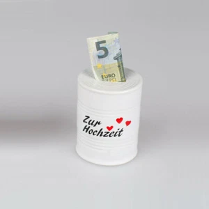 Spardose 9 cm zur Hochzeit weiß Keramik Sparkasse Geldgeschenke 762702 formano - Bild 1 von 2