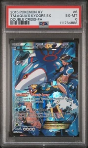 2015 POKEMON XY DOUBLE CRISIS #6 FULL ART/TEAM AQUA'S KYOGRE EX PSA 6 - CLEAN π₯ - Picture 1 of 2