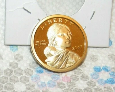 BU 2007 S mint Native American Indian Sacagawea U S Liberty Golden dollar proof - Image 1 of 4