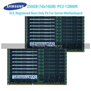 Samsung 256GB 16x16GB Ram DDR3 1600 PC3-12800R ECC Reg RDIMM für Dell Edge T620 - Bild 1 von 6