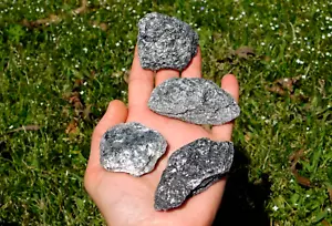 Silver Mica Schist Set of Four Sparkly Specimens Uplift Energy High Vibrations - Picture 1 of 13