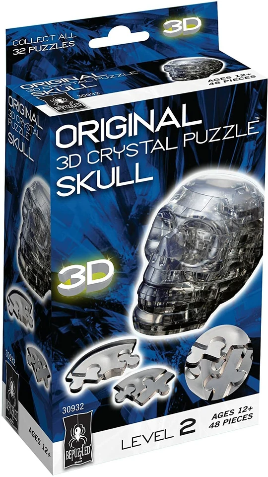 Puzzle Calavera Negra Original Cristal 3D 48 Piezas  Foto 1 de 2