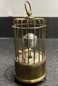 Vintage J.Kaiser GMBH Messing Vogelkäfiguhr No (0) Jewels unjustiert-Germany-FUNKTIONIERT! - Bild 1 von 24