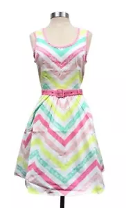 Loungefly Stitch Shoppe Barbie Pastel Pink Chevon Dress Size XL - Picture 1 of 10