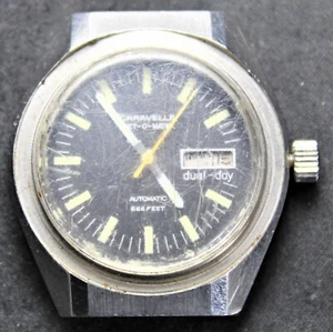 Caravelle Set-O-Matic Automatic 17j Day/Date 666 ft Diver Watch - Runs - Picture 1 of 4