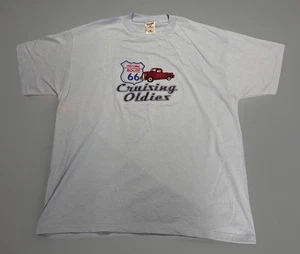 Vintage 90’s Embroidered Route 66 T-Shirt Size XL Baby Blue - Picture 1 of 6
