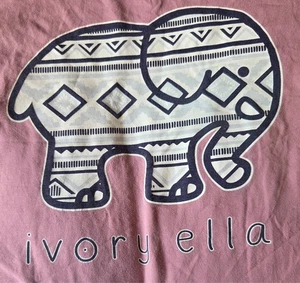 Ivory Ella Elephant Pocket Pink Long Sleeve Two Sided T-Shirt Size S - Picture 1 of 6