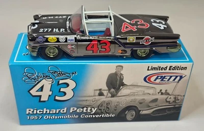 BLACK CHROME RICHARD PETTY 1/24 #43 1957 OLDS CONVERTIBLE DIECAST #12 OF 72 - Image 1 of 4