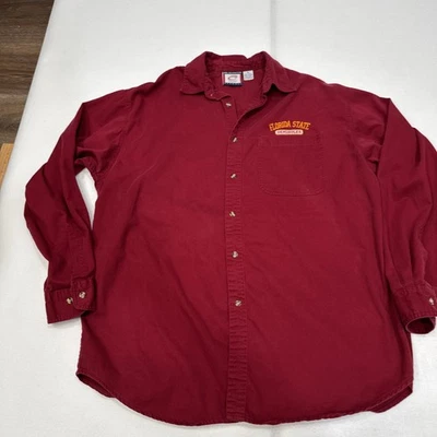 Cadre Athletic Apparel Para Hombre XL Burg. Manga Larga FL Semínolas Camisa Abotonada Foto 1 de 4