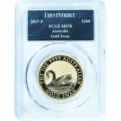 2017 Australia 1 oz Gold Swan MS70 PCGS First Strike - Image 1 of 2