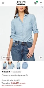 J. Crew Chambray Shirt in Signature Fit Größe S - Bild 1 von 5
