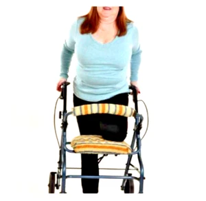 Universal Rollator Walker Seat and Backrest Covers Reversible Colors Gold Floral - Picture 1 of 7
