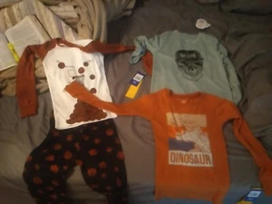 Wonder Nation Boy's 6-Piece Long Sleeve & Pant Pajamas And Two Shirts - Picture 1 of 4