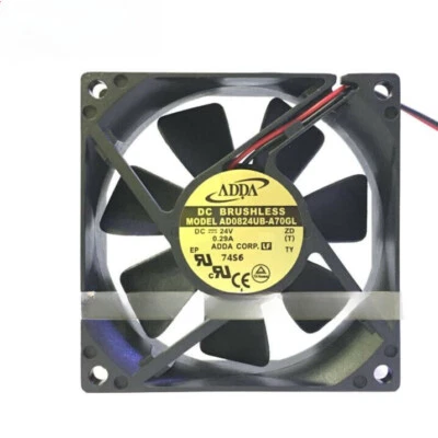1XFor ADDA AD0824UB-A70GL 80*80*25mm 2-wire DC24V 0.29A Power Supply Cooling Fan - Image 1 of 2