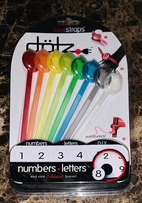 Dotz 8 Pack Reusable Push To Lock Multi Colored Cord Straps NEW DIY - Image 1 of 2