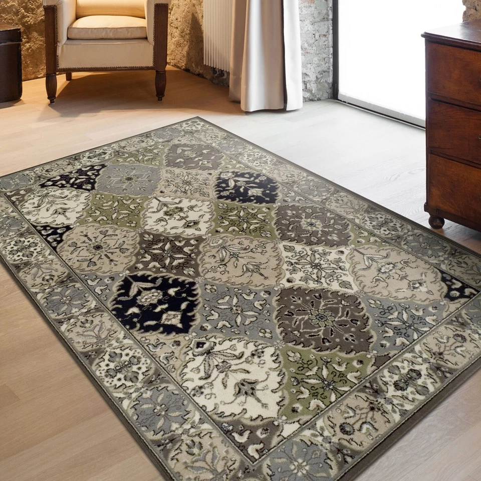 Paloma Traditional Floral Damask Indoor Large Area Rug Or Door Mat Or Runner Rug - Image 1 of 1