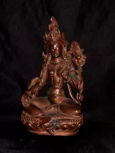 Antique Traditional Copper Buddhist Statue Goddess Tara Tibet Nepal Collectible - Picture 1 of 7