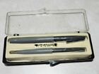 Vintage Sheaffer Mechanical Pencil & Fountain Pen Set - Gray & Chrome