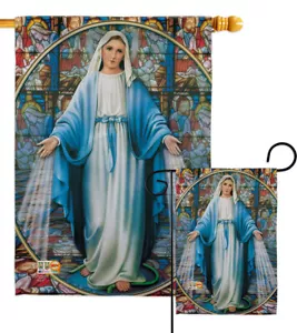 Bandiera da giardino Nostra Signora delle Grazie fede regalo religioso decorativo cortile casa striscione - Foto 1 di 17