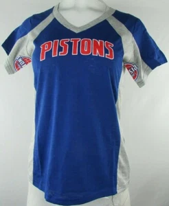 Detroit Pistons Women's Hands High NBA Short Sleeve V-Neck T-Shirt - Picture 1 of 7