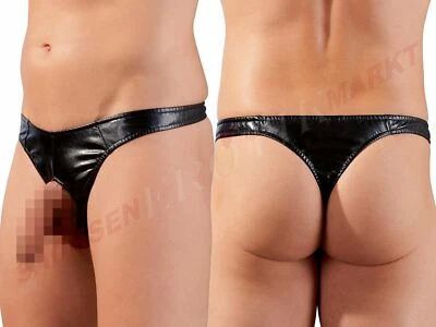 Herren Rio String Show Master Penis Öffnung Ouvert Tanga Slip Pants Leder Latex - Bild 1 von 4
