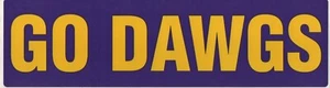 VTG University of Washington Huskies Go Dawgs Purple and Gold 3"x11" Decal  - Picture 1 of 2