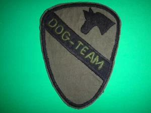 US Army 1st CAVALRY Division DOG TEAM Hand Sewn Subdued Patch From Vietnam War - Picture 1 of 3