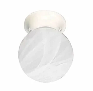 Volume Lighting Marti 1-Light White Flushmount Ceiling light Alabaster Glass - Picture 1 of 4