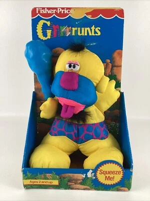 Fisher Price #2271 Puffalumps Grrrrunts Grunts Caveman Plush Club De colección 1991 Foto 1 de 4