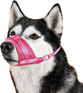 Bozal de malla de aire suave para perros pequeños, rosa (ENVÍO GRATUITO) - Imagen 1 de 7