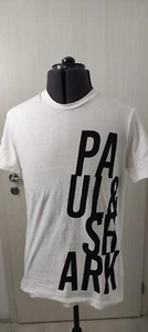Paul & Shark Mens Casual Short Sleeve T Shirt White Cotton Spellout Size L - Imagen 1 de 7
