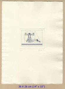 Karoly Vagyoczky Hungary copperplate engraving Vitruvian Zagreb University Game - Picture 1 of 5