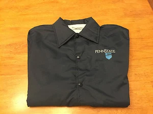Men's Navy Blue Penn State Academic Logo Full Snap-Up Front Casual Jacket USA  - Picture 1 of 4