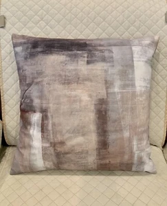 New Large 20x20” Abstract Modern Art White Tan Gray Throw Pillow Couch Decor - Picture 1 of 5