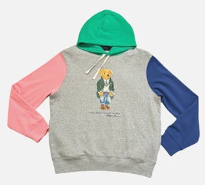 Polo Ralph Lauren Colorblock Preppy Sweater-Bear Pullover Hoodie Sweatshirt XL - Picture 1 of 14