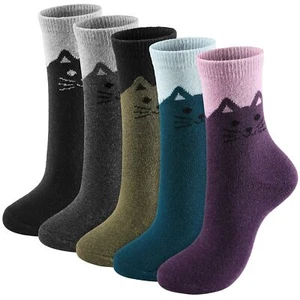 Womens Wool Socks Warm Thick Knit Winter Cozy Crew Socks Gifts for Women - Picture 1 of 7